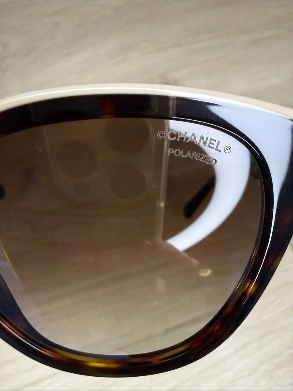 CHANEL 5414-A Butterfly Sunglasses Tortoise & Cream Beige CC Logo - with COA